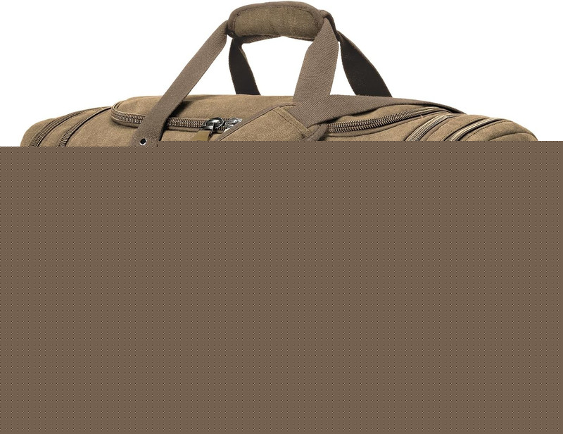 Canvas Duffle Bag, 60L Travel Duffel Overnight Weekend Bag with Shoe Compartment