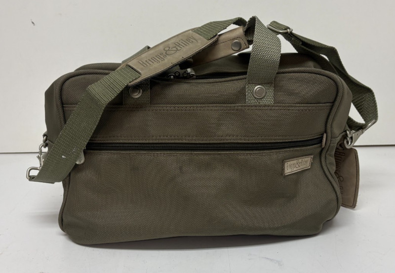 Briggs & Riley Travelware Green Hand/Shoulder Carry-On Bag ~9" x 10" x 20" GREAT