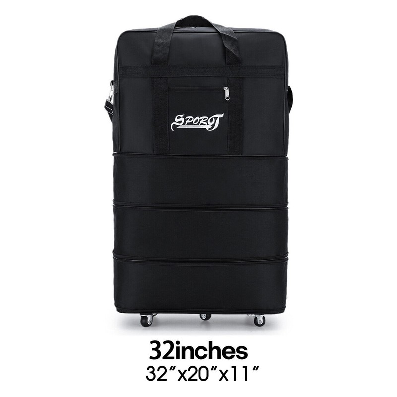 32 Inch 3-layer Expandable Rolling Wheeled Duffle Bag Luggage Spinner Suitcase