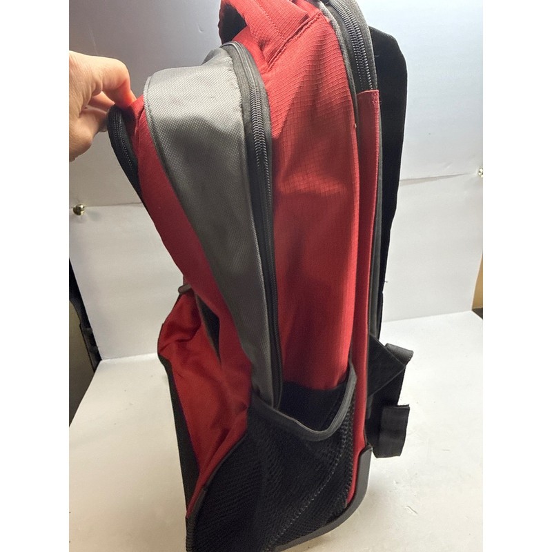 Samsonite 1910 Backpack Red Gray Multi-Pocket Laptop Travel Bag Mens Womens gallery
