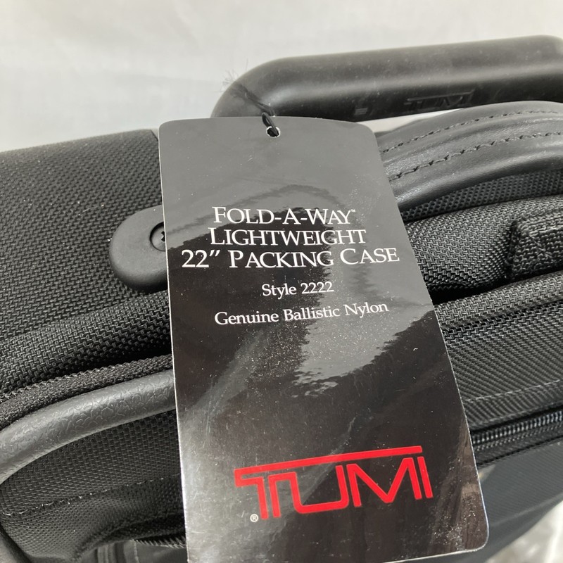 Tumi Style 2222 Fold-A-Way 22” Carry On Rolling Luggage Black Nylon Monogrammed gallery