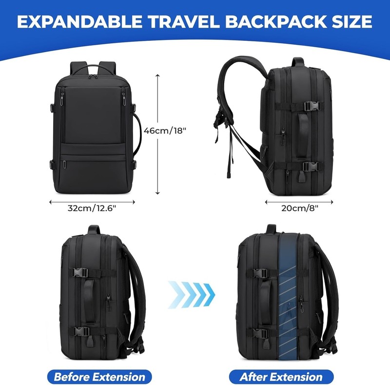 Compact 40L Carry On Backpack | Stylish Expandable Travel Luggage for All Users gallery