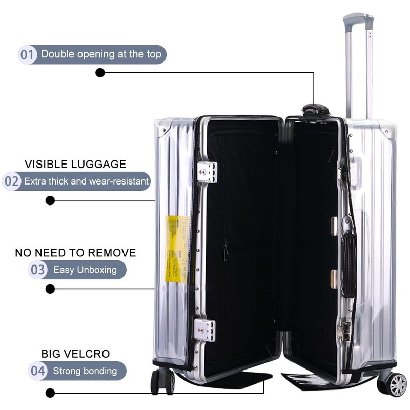 Veki Clear Suitcase Cover PVC Protector with Zip, Waterproof Transparent Lugg... gallery