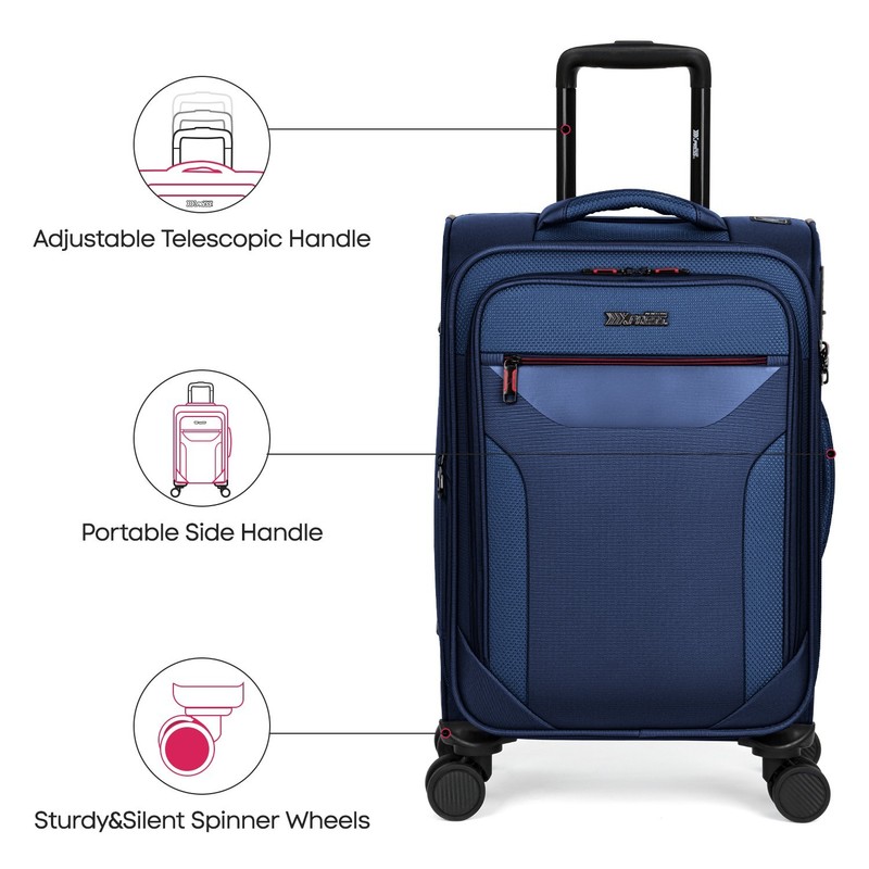 Soft Shell Spinner Suitcase Luggage Expandable Suitcase with Wheels & TSA Lock gallery
