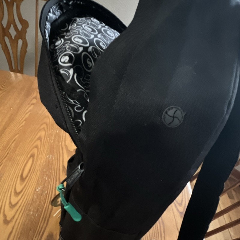 Seedless Black Canvas Backpack Adjustable Straps Zipper Front Pocket gallery