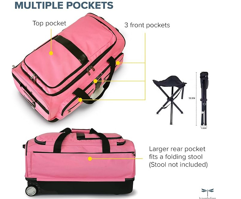 Travolution Dance Bag with Garment Rack, 28 Inch Rolling Duffel With Wheels gallery