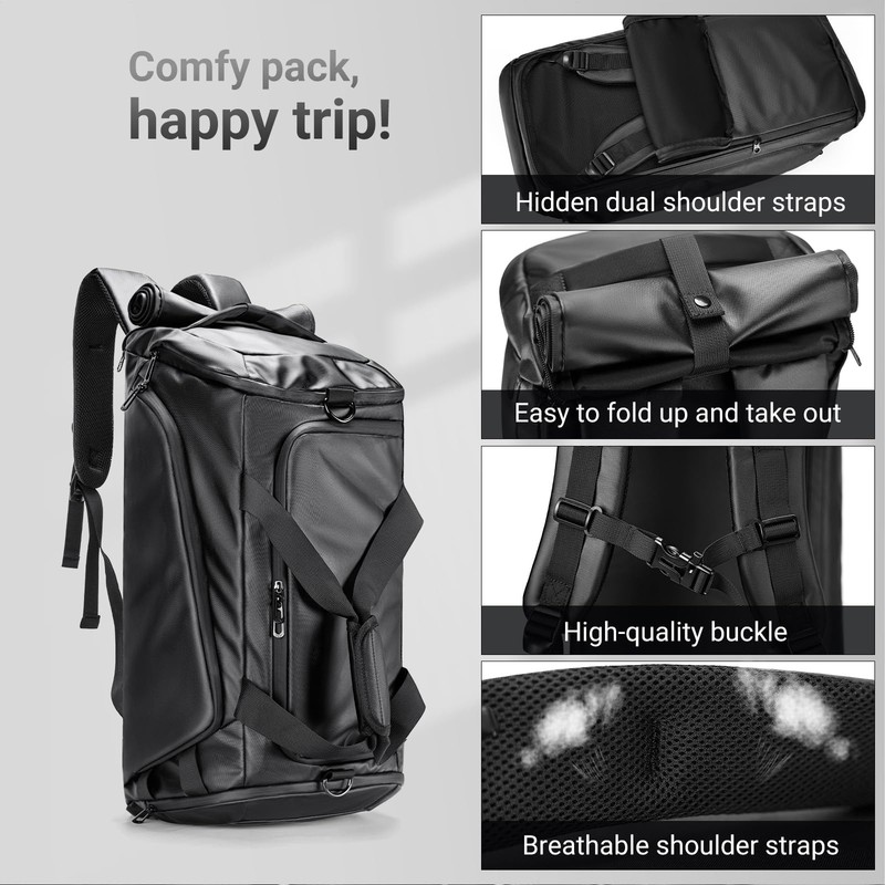40L Convertible Gym Duffel Bag Backpack, Water Repellent Sports Travel Bag wi... gallery