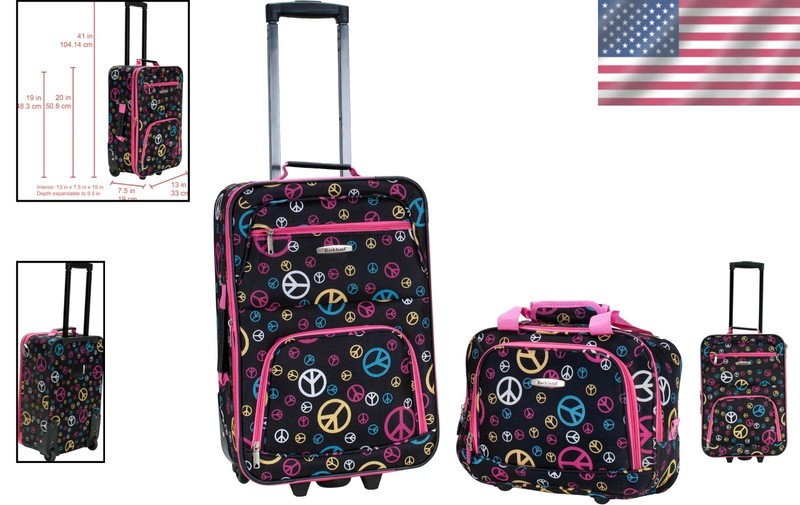 Durable Softside Luggage Set with Expandable Design & Telescopic Handle - Peace gallery