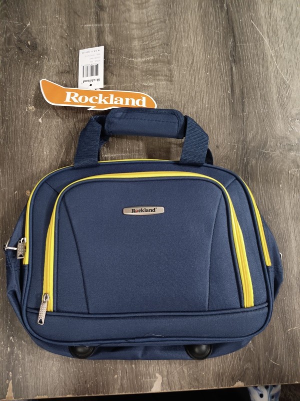 Navy Blue Carry-On Luggage 14” Sml Under Seat Tote Bag w Strap – Rockland – NWT