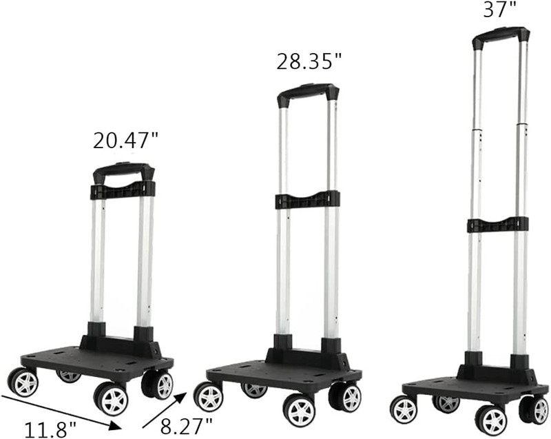 Backpack Trolley - 4 Wheers Folding Compact Lightweight Luggage Cart, Travel Tro gallery