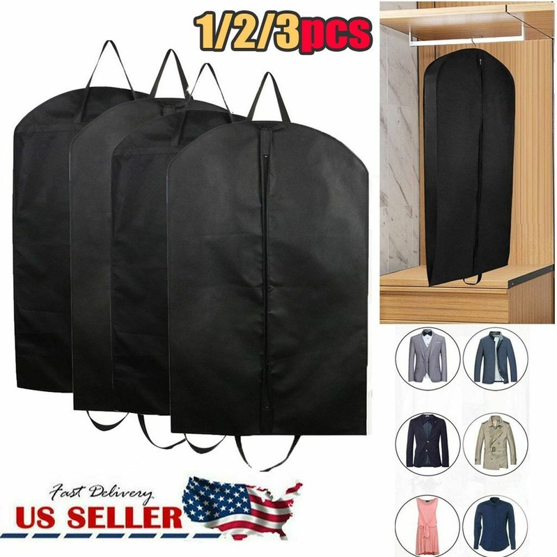 1/2/3PCS Hanging Garment Bags for Storage Travel Suit Bag Dress Shirt Coat NEW