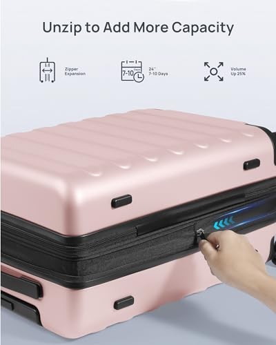 Medium Checked Luggage 24 Inch, Checking Checked 24-Inch 00-Pink (Expandable) gallery