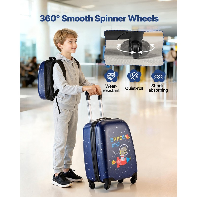 Uimoso 2-Piece Kids Luggage Set 18 in Dinosaur Travel Carry-On Suitcase gallery