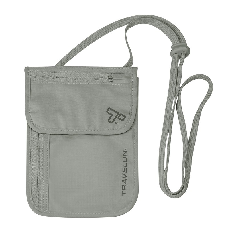 Travelon Rfid Blocking Undergarment Neck Pouch 5.5”W x 8”H x 0.125”D, Gray