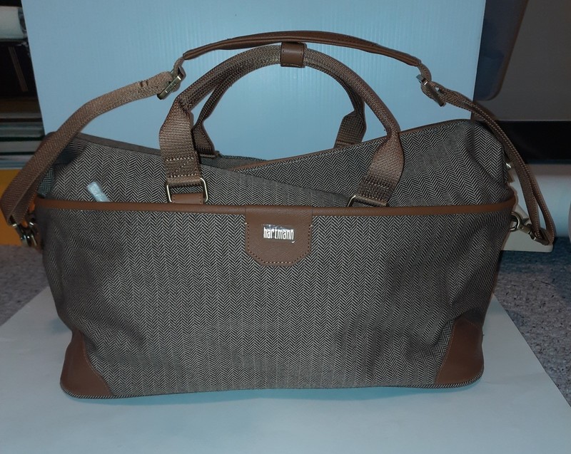 Hartman Herringbone Tweed Deluxe Weekend 20″ Duffle Travel Bag
