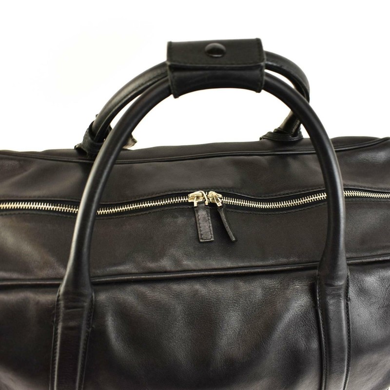 GUCCI: Black, Leather & Logo Large Duffel/Weekender Bag (vo) gallery