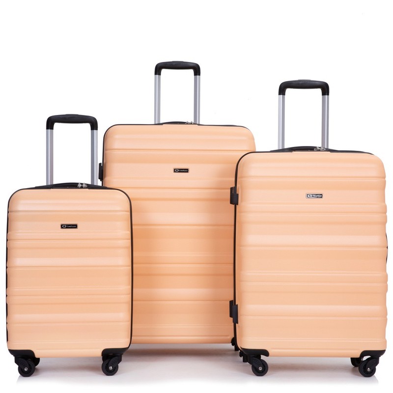 Expandable 3 Piece Luggage Sets PC Lightweight & Durable Suitcase with Two Hooks