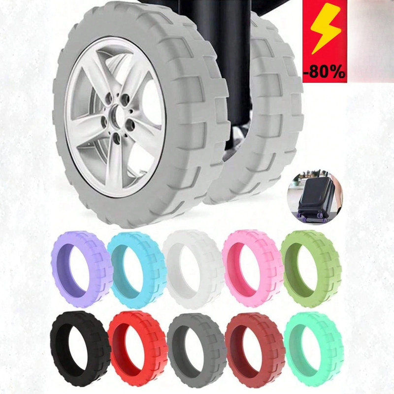 8Pcs Luggage Wheel Covers Spinner Suitcase Wheel Protectors Anti Noise Travel US gallery
