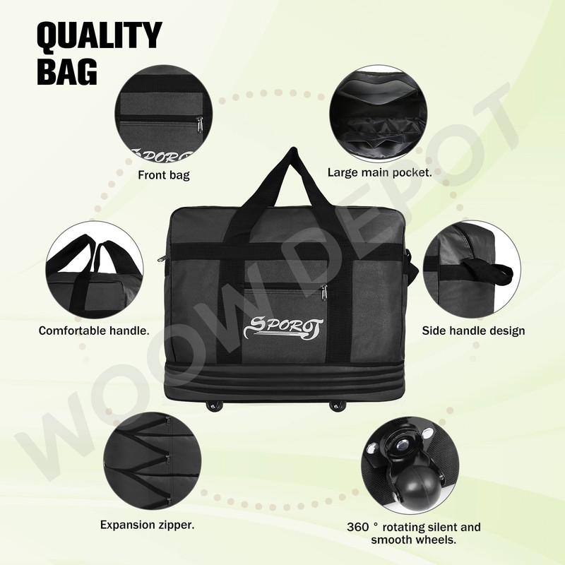 40" Expandable Rolling Duffel Bag Collapsible Large Capacity Luggage Suitcase gallery