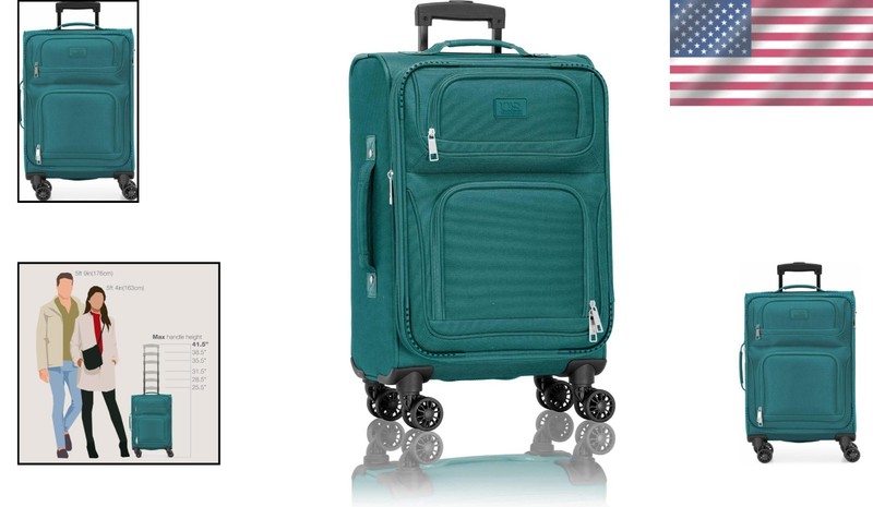 Rio Lightweight Teal Carry-on Suitcase, Spinner Wheels gallery