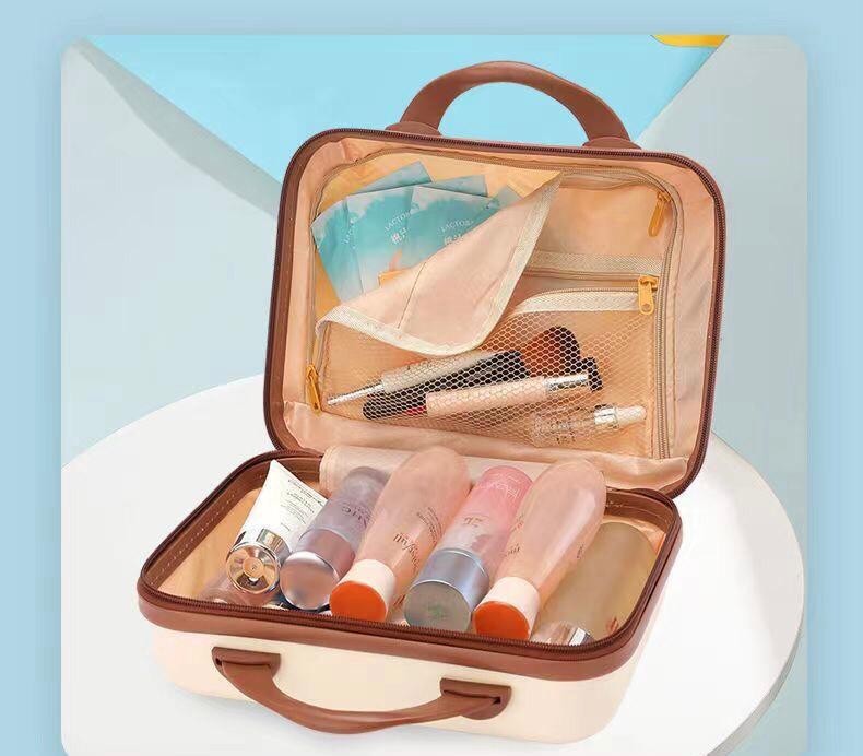 Hard Shell Makeup Case Organizer mini 14 in Portable travel carry on hanger gallery