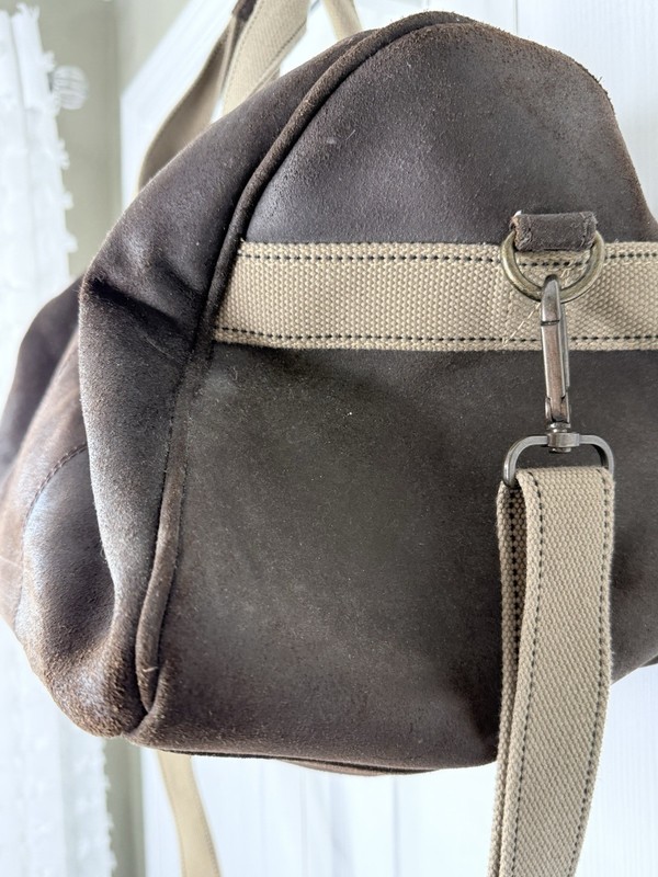 National Geographic Explorer Brown Suede Khaki Canvas Trim Duffel Bag NEW gallery