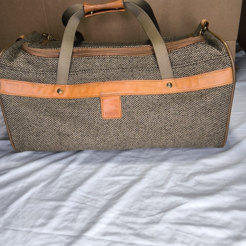 Vintage Hartmann Tweed Leather Duffle Bag Weekender Carry On Travel Overnight 20 gallery