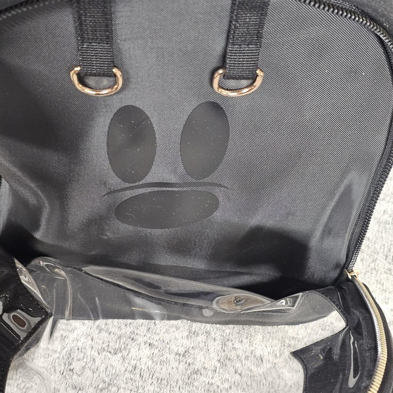 Disney Mickey Mouse Mini Backpack Black Faux Leather Bioworld Ears Clear Window gallery