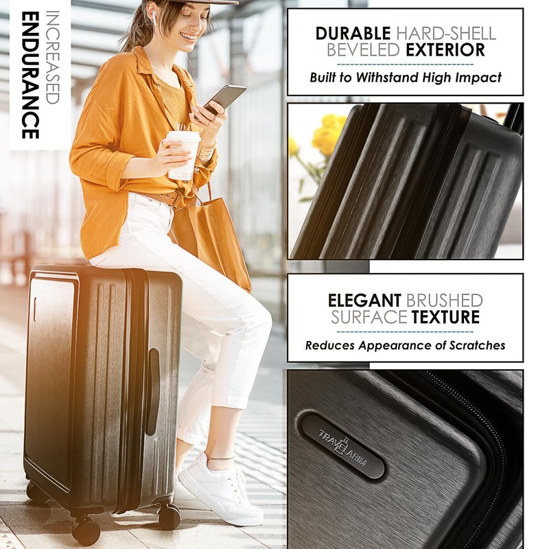 Hard Shell Luggage Set with Spinner Wheels 4 Piece Expandable TSA Lock gallery