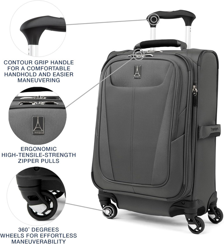 Maxlite 5 Softside 2Pc Set Expandable Carry on Luggage with 4 Spinner Wheels/Sof gallery
