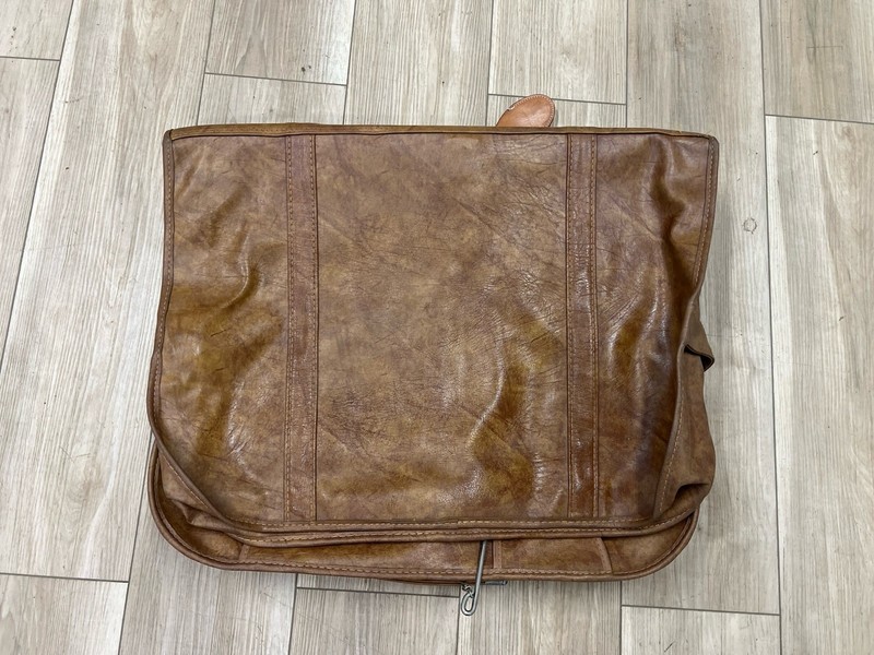 Vintage ESCORT Garment Bag 36×22 Brown Leather Travel Suit Carrier Luggage