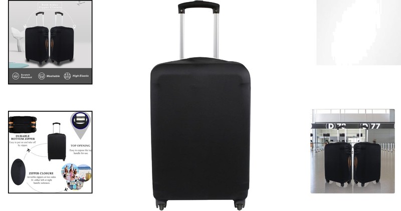 Durable 31-32 Inch Suitcase Protector - Stylish Black Luggage Cover - XL Size gallery