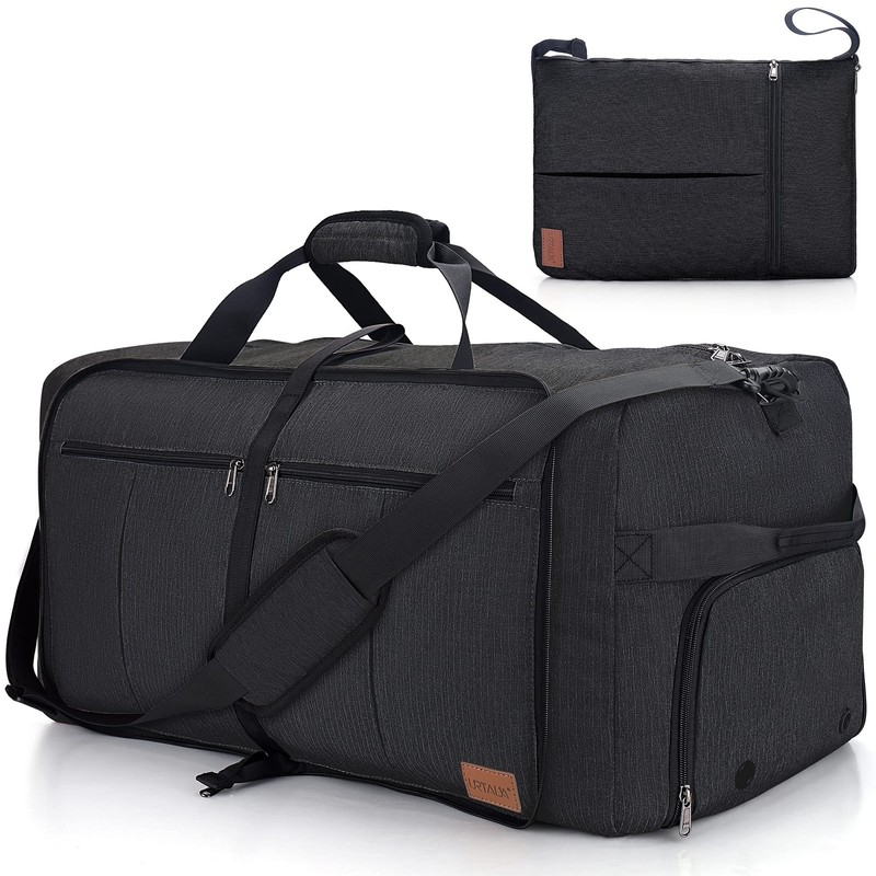 120L Foldable Waterproof Travel Duffel Bag with Shoe Compartment for Men