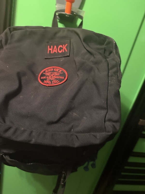 Red Oxx Original Black Railroad Rucksack Backpack Rail Excellent Condition
