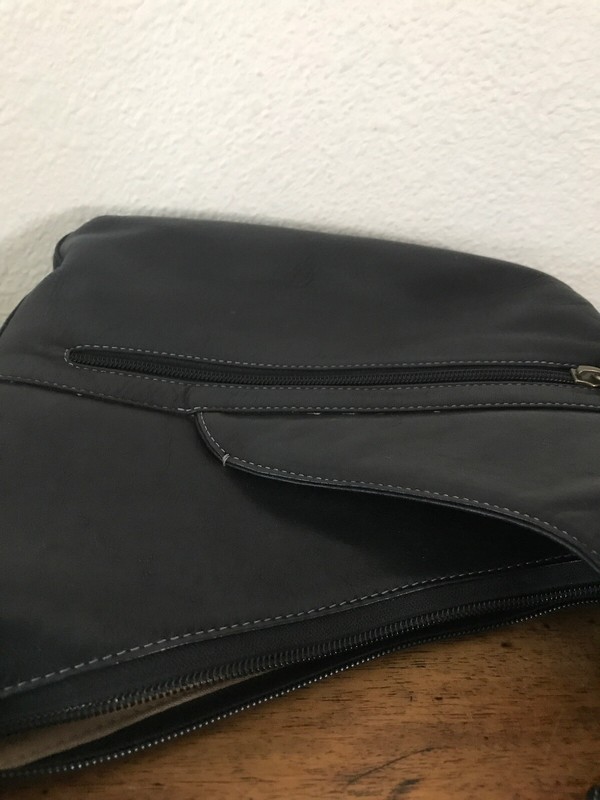 Derek Alexander Medium Multi Zipper Shoulder Bag Cross Body Angle Top ! gallery