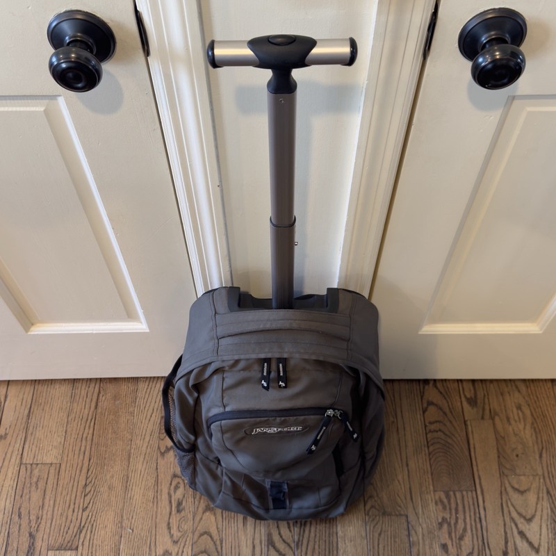 JanSport Driver 8 Rolling Backpack Wheeled Travel Bag - Green Preowned gallery