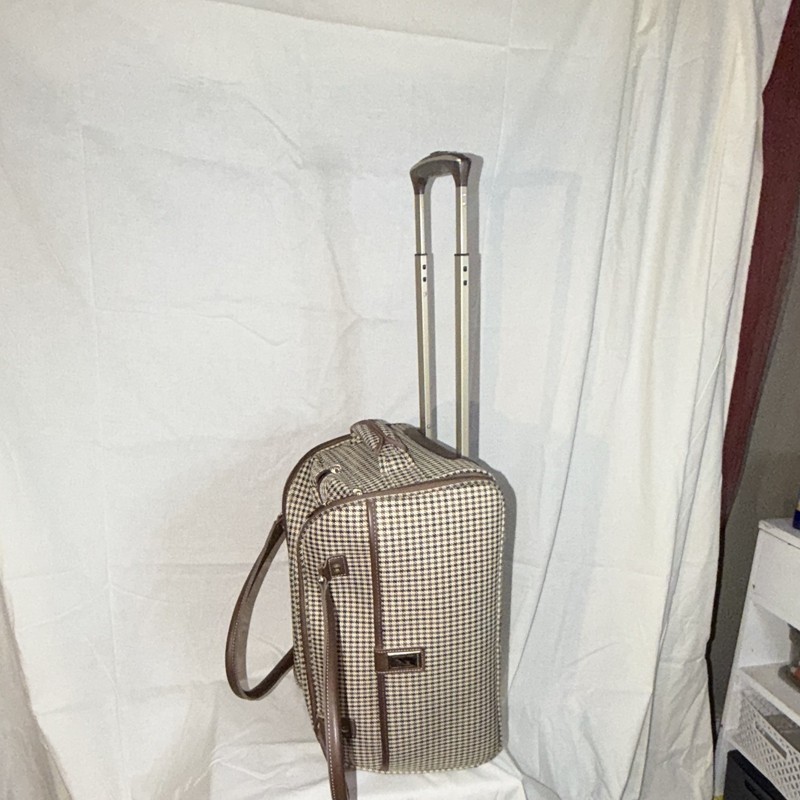 London Fog Houndstooth Rolling Carry-On 18" Under Polyester Beige Brown gallery
