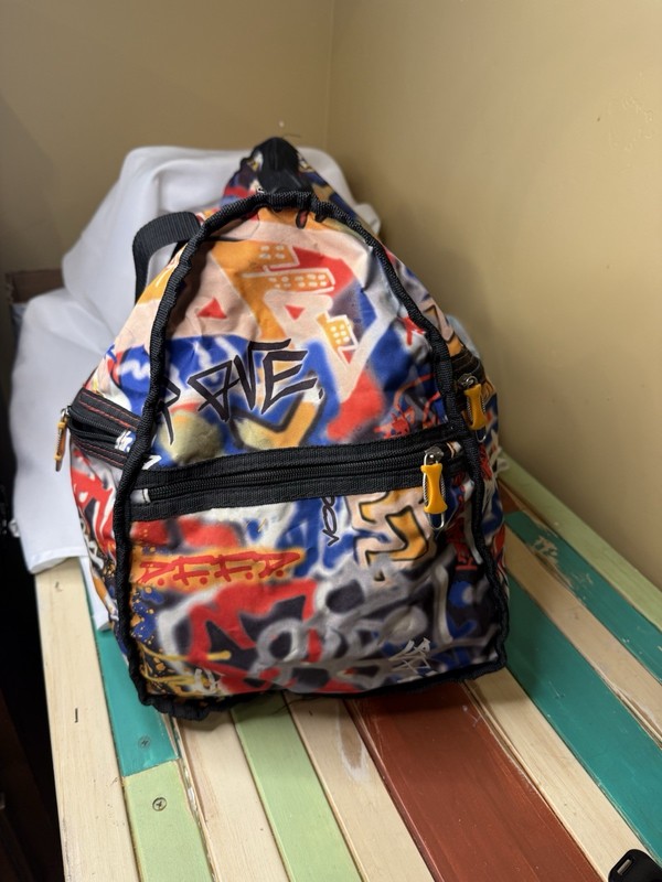 Lucas Multicolor Abstract Graffiti Large Duffle Bag Adjustable Straps Zippered gallery
