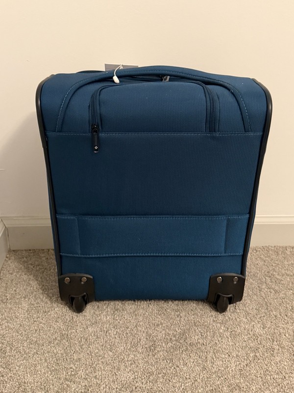 Samsonite Underseat Carry On Luggage Rolling Travel Bag Teal Spinner NEW gallery
