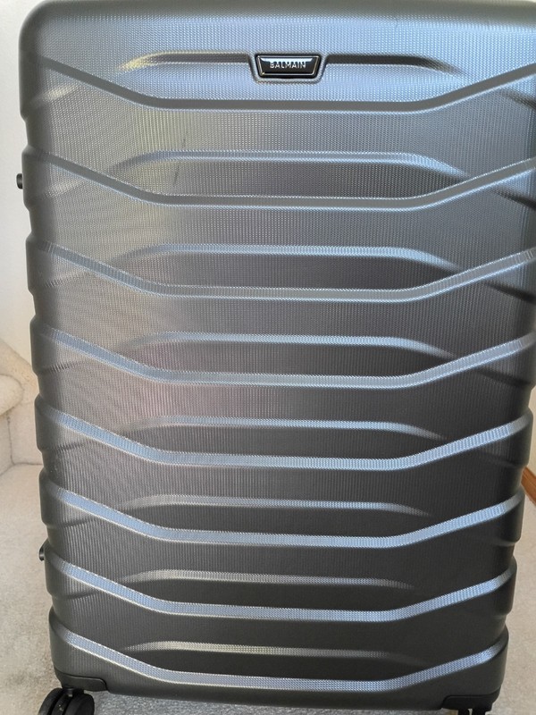 Balmain hard side large spinner checked suitcase