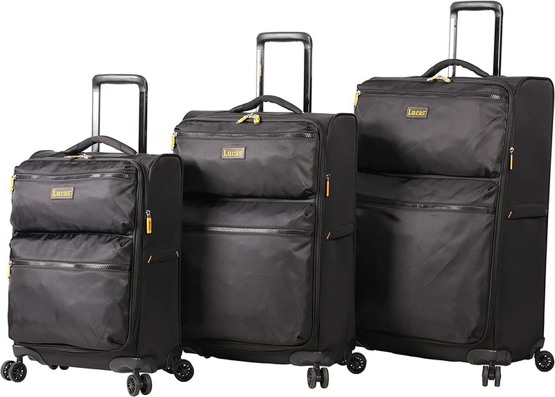 Lucas Softside 3-Piece Ultralight Luggage Set – 20″, 24″ & 28″ Checked Luggage