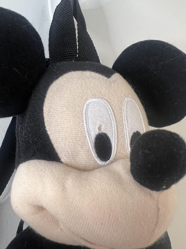 Disney Mickey Mouse Plush Mini Backpack Bag Kids Toddler Black Red Zipper Straps gallery