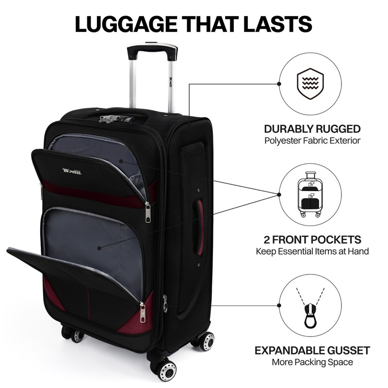 Softside Luggage Set Lightweight Expandable Luggage For Extra Capacity gallery