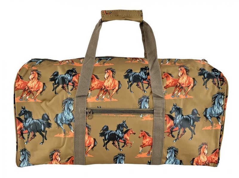 Horse Design Heavy Polyester Canvas 22″ Duffel Bag Horse Lovers Duffle Luggage