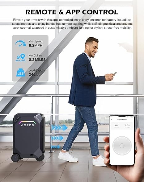 20" Smart Rideable Suitcase Electric Luggage Scooter 31L Carry-On APP Control gallery