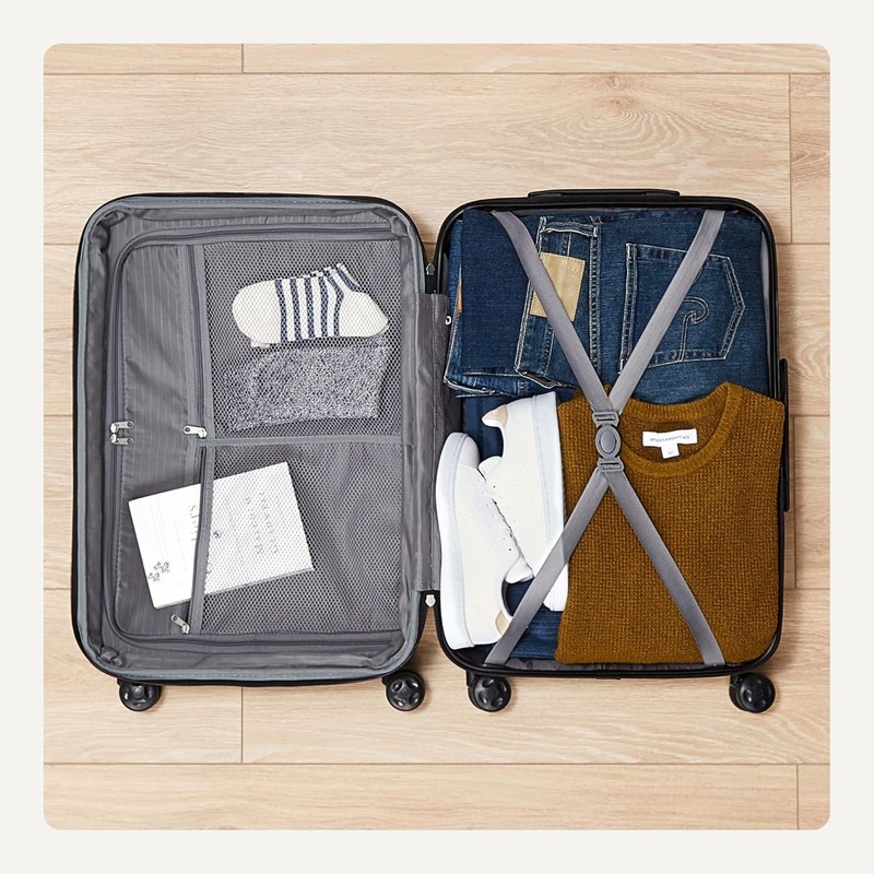 Amazon Basics 21" Hardside Carry-On Luggage, Hardshell Suitcase With Wheels gallery