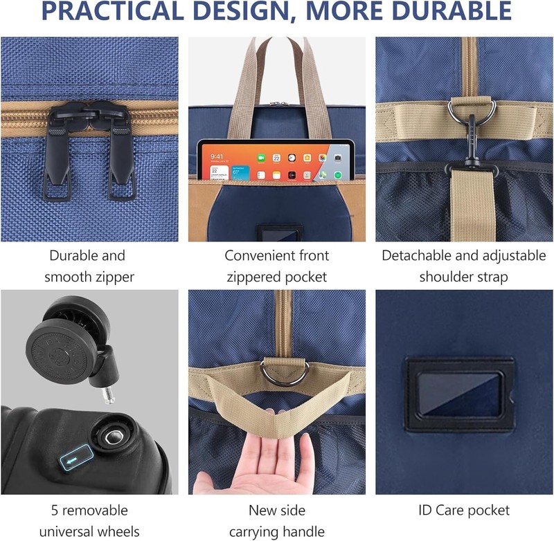 Expandable Foldable Suitcase Luggage Handle Travel Large Capacity Luggages wheel gallery