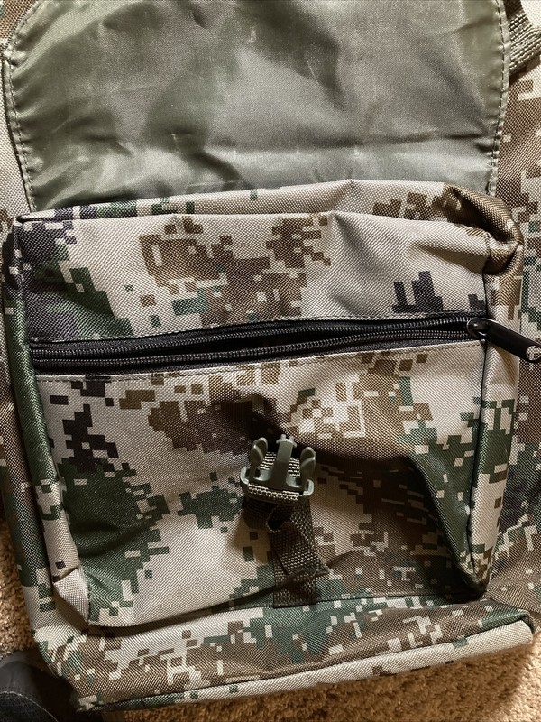 Green Pixel Camo Backpack, Go Commando Padded On Back School Bag Hiking Camping gallery