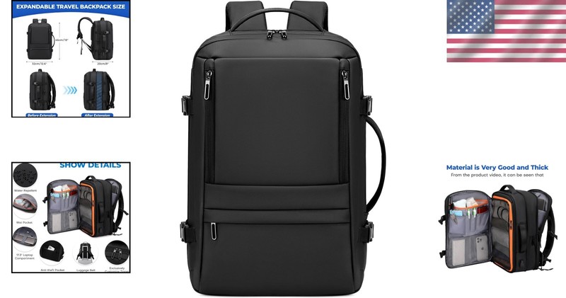 Compact 40L Carry On Backpack | Stylish Expandable Travel Luggage for All Users gallery