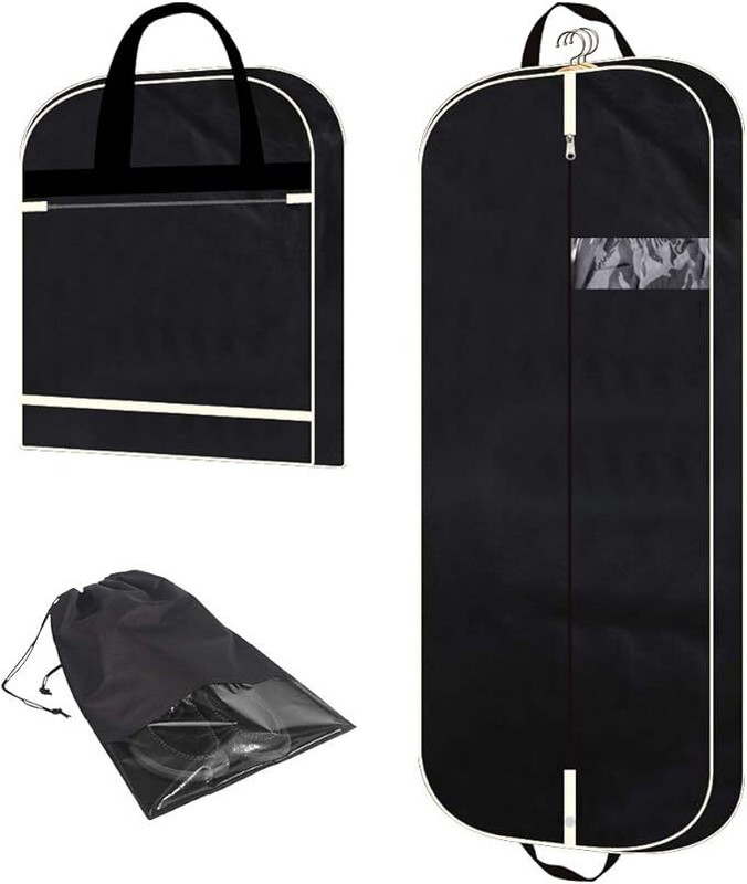 54″ Garment Bag with Extra Large Pockets for Travel, Gusseted Suit Cover Mens Wo